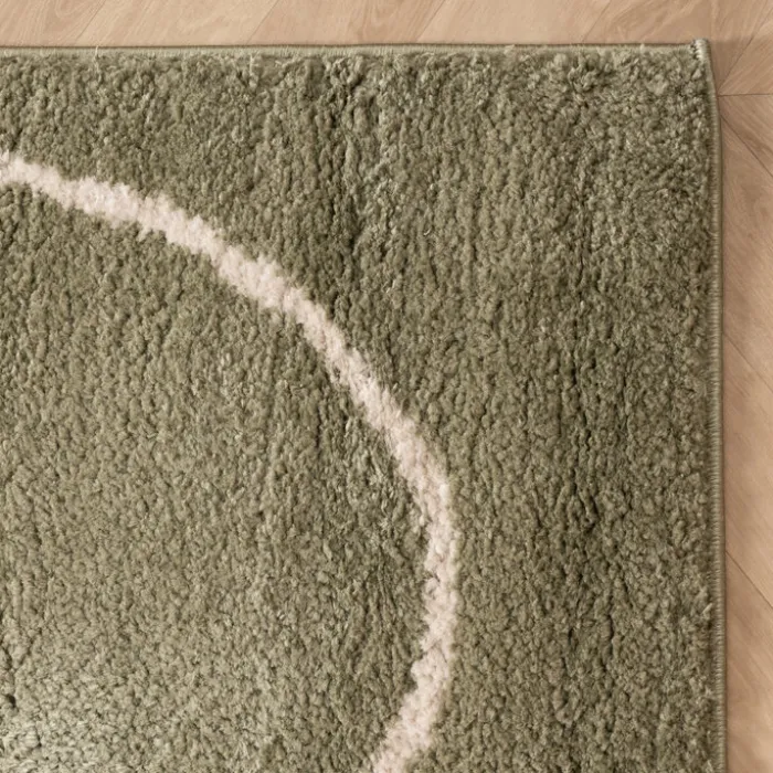 Waschbarer Teppich - Myrre Swirl Grün