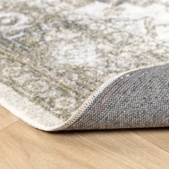 Waschbarer Teppich - Nova Aztec Olivgrün