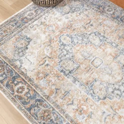 Waschbarer Teppich - Nova Medaillon Bunt