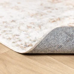 Waschbarer Teppich - Nova Medaillon Hellgrau