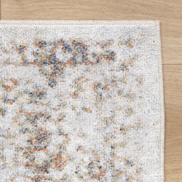 Waschbarer Teppich - Nova Medaillon Hellgrau