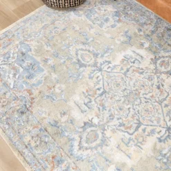 Waschbarer Teppich - Nova Medaillon Grün