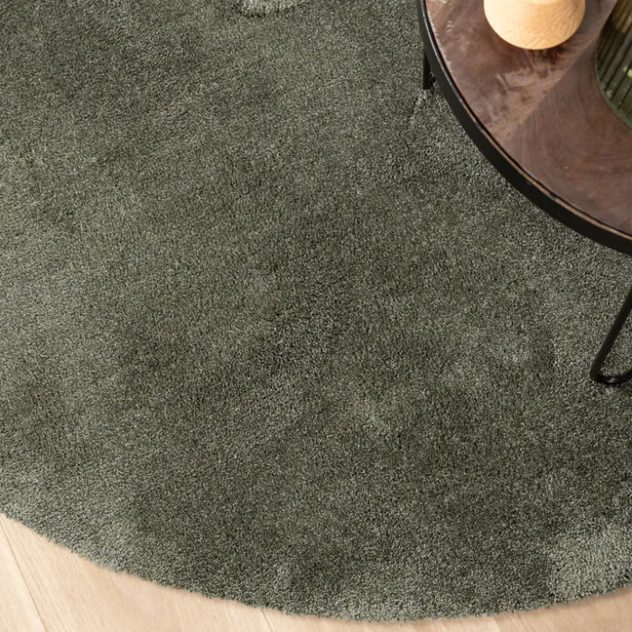 Waschbarer Teppich Rund - Clean Grün