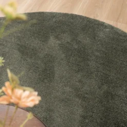 Waschbarer Teppich Rund - Clean Grün