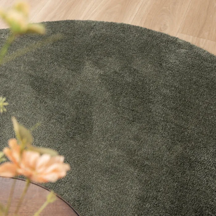 Waschbarer Teppich Rund - Clean Grün
