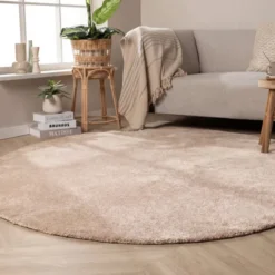 Waschbarer Teppich Rund - Clean Beige