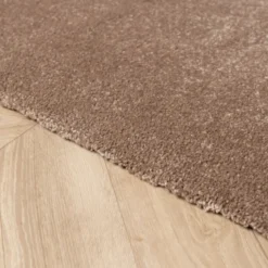 Waschbarer Teppich Rund - Clean Braun