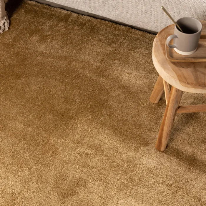 Waschbarer Teppich Rund - Clean Gold