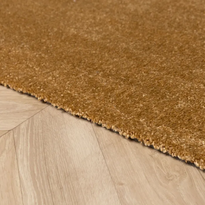 Waschbarer Teppich Rund - Clean Gold