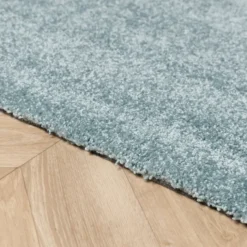Waschbarer Teppich Rund - Clean Hellblau