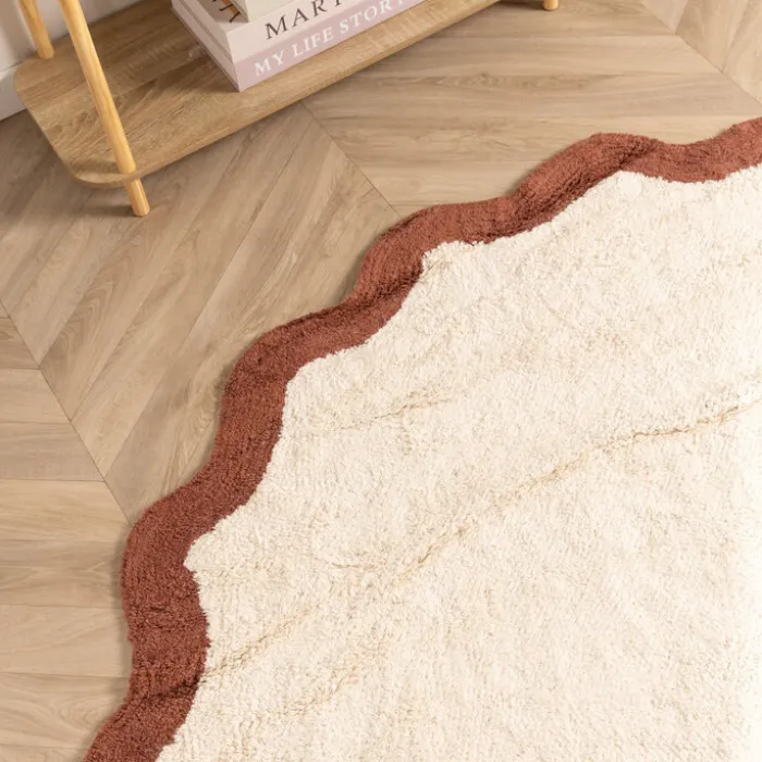 Waschbarer Teppich Rund - Hazy Braun Creme