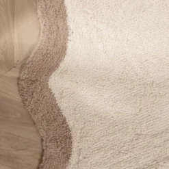Waschbarer Teppich Rund - Hazy Beige Creme