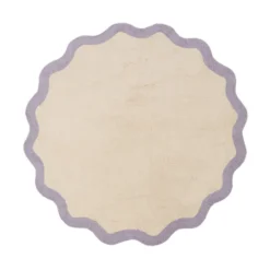 Waschbarer Teppich Rund - Hazy Lila Creme