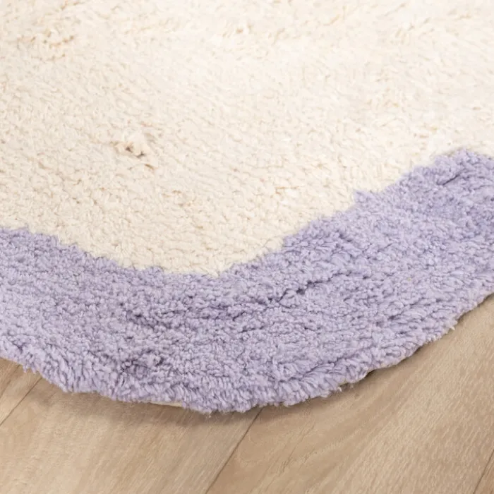 Waschbarer Teppich Rund - Hazy Lila Creme