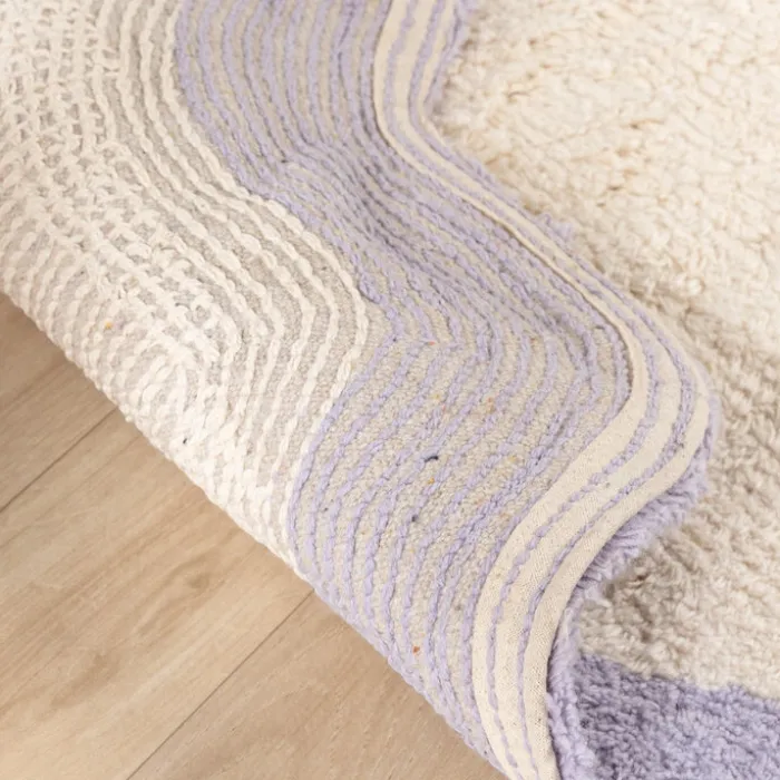 Waschbarer Teppich Rund - Hazy Lila Creme