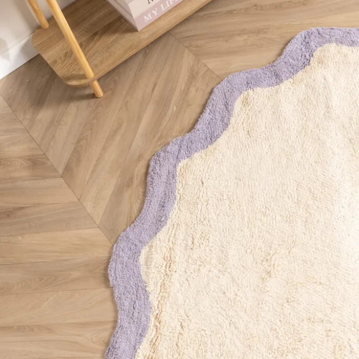 Waschbarer Teppich Rund - Hazy Lila Creme