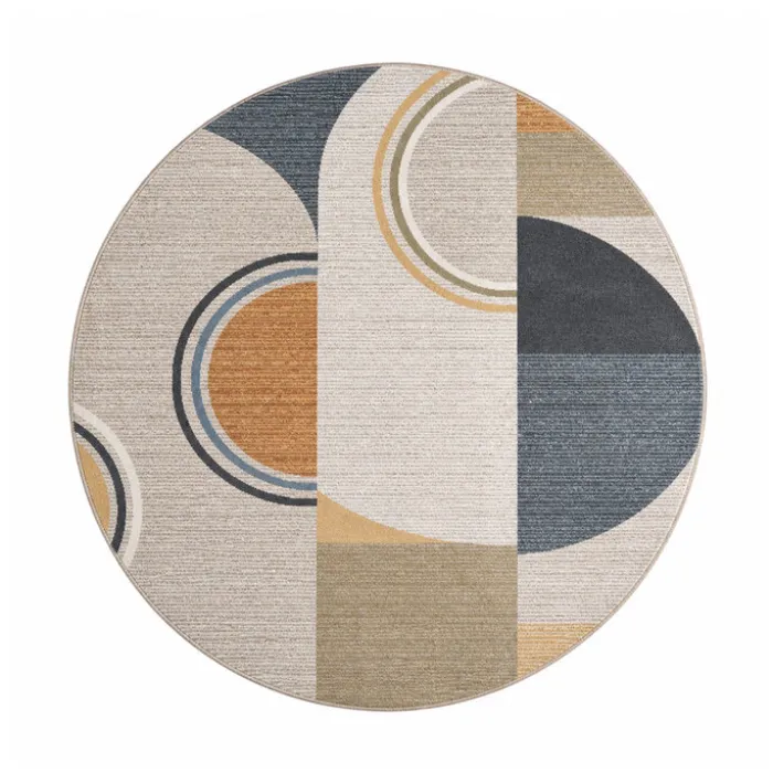 Waschbarer Teppich Rund - Misha Blocks Bunt