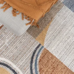 Waschbarer Teppich Rund - Misha Blocks Bunt