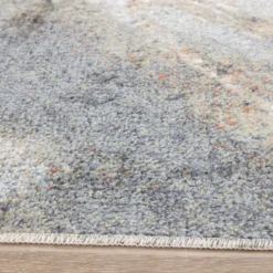 Waschbarer Teppich Rund - Misha Lines Creme Braun