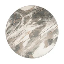 Waschbarer Teppich Rund - Misha Lines Creme Braun