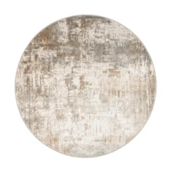Waschbarer Teppich Rund - Misha Grunge Creme Braun