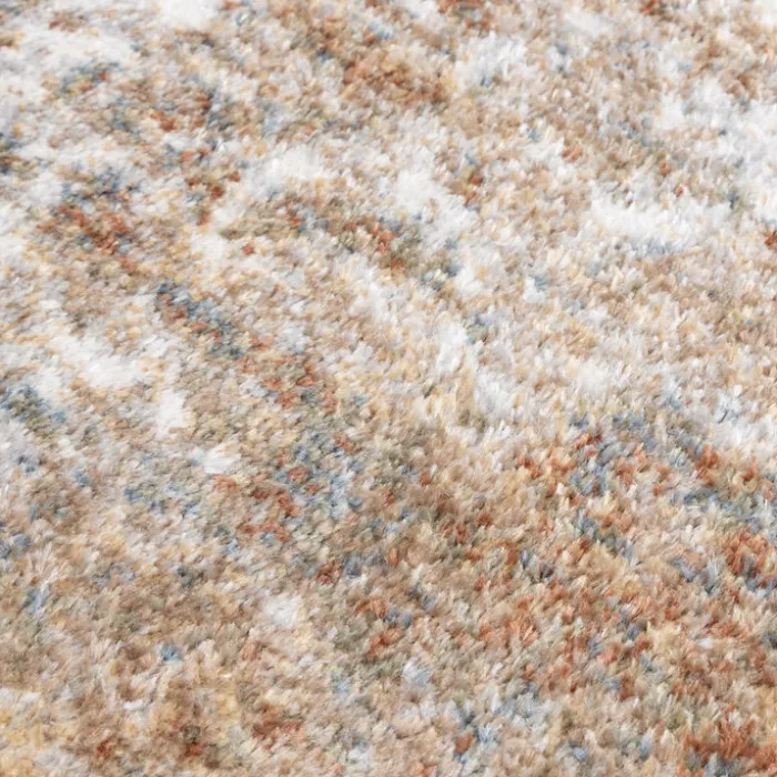 Waschbarer Teppich Rund - Misha Grunge Creme Braun