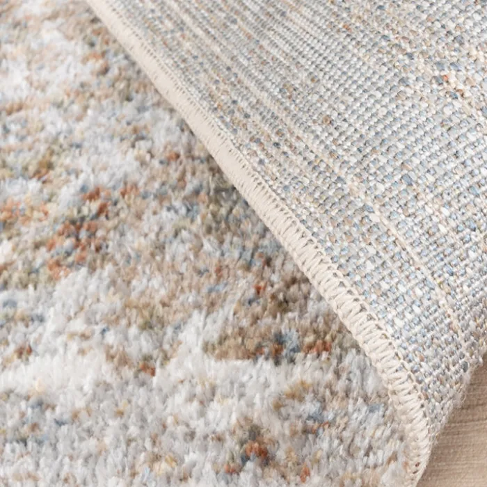 Waschbarer Teppich Rund - Misha Grunge Creme Braun