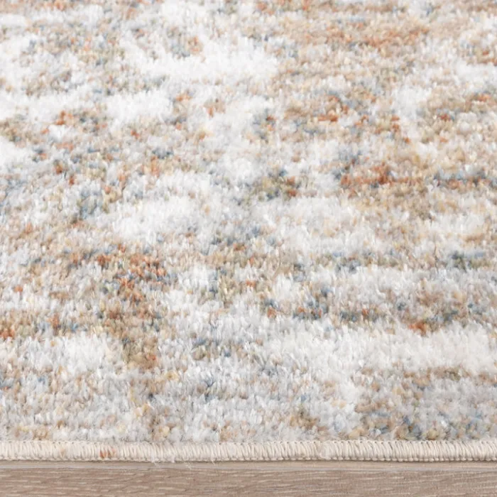 Waschbarer Teppich Rund - Misha Grunge Creme Braun
