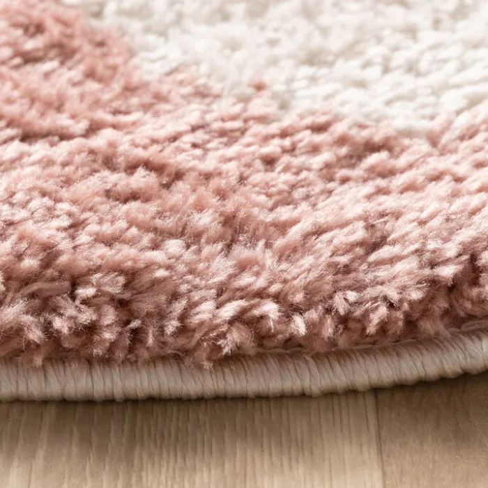 Waschbarer Teppich Rund - Myrre Rosa Weiß