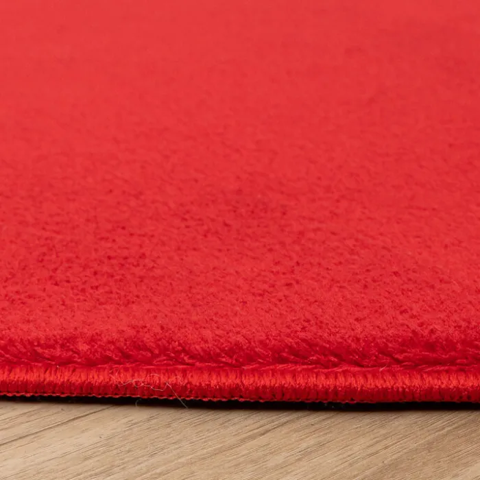 Waschbarer Teppich Rund - Vivid Rot
