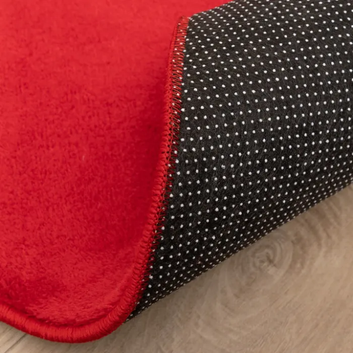 Waschbarer Teppich Rund - Vivid Rot