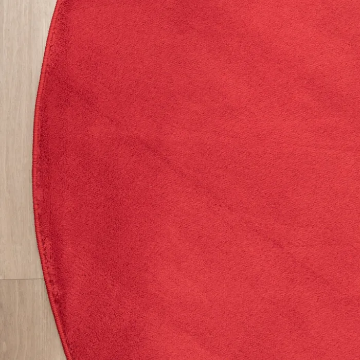 Waschbarer Teppich Rund - Vivid Rot