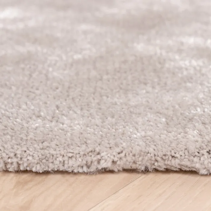 Waschbarer Viskose Teppich Rund - Vive Grau