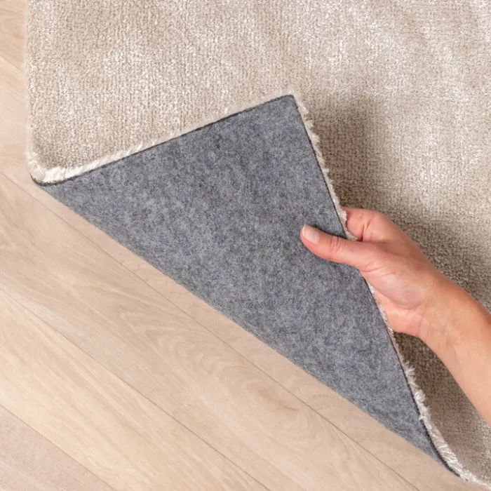 Waschbarer Viskose Teppich Rund - Vive Creme
