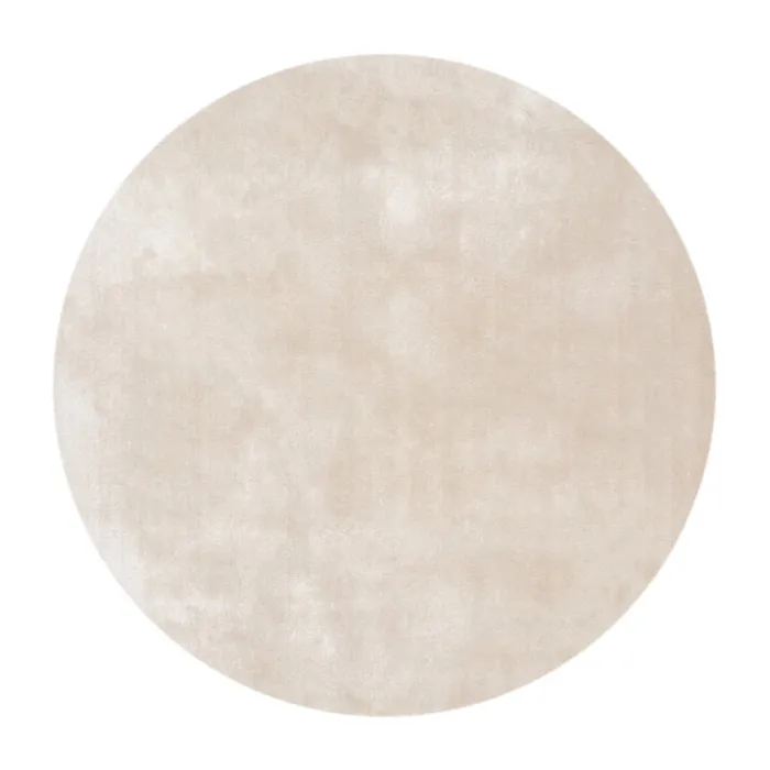 Waschbarer Viskose Teppich Rund - Vive Creme