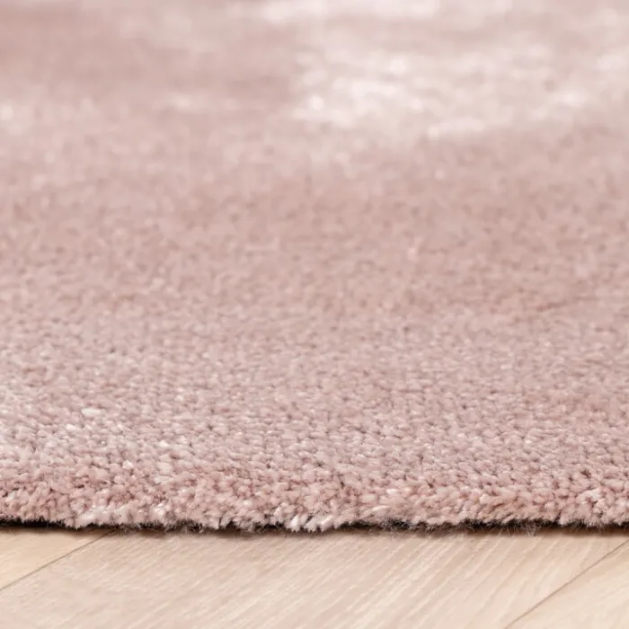 Waschbarer Viskose Teppich Rund - Vive Altrosa