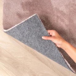 Waschbarer Viskose Teppich Rund - Vive Altrosa