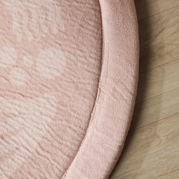 Waschbare Spielmatte Rund - Flo Rosa