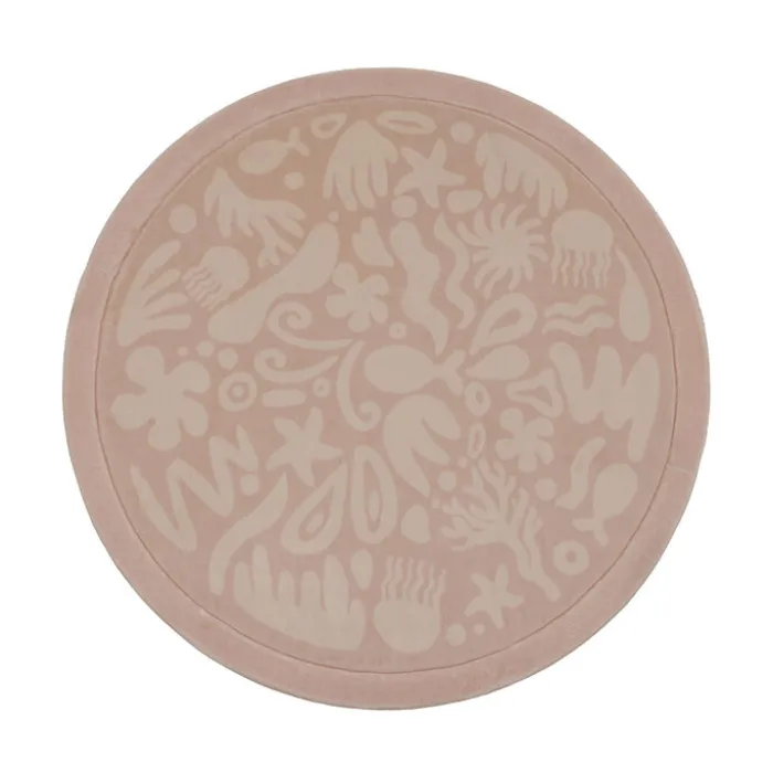 Waschbare Spielmatte Rund - Flo Rosa