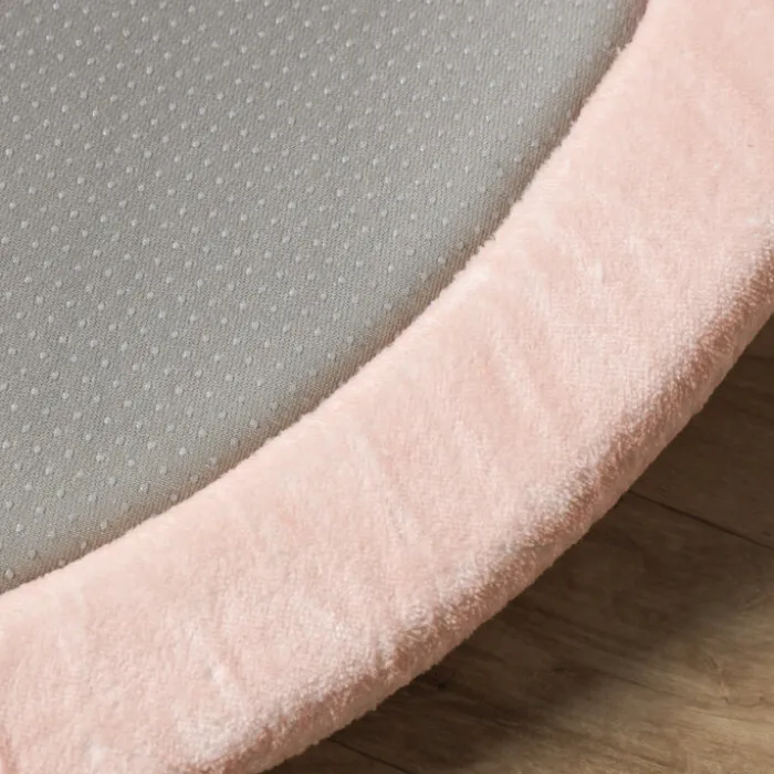 Waschbare Spielmatte Rund - Flo Rosa