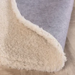 Weicher runder Teppich – Teddy Creme