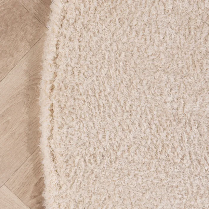 Weicher runder Teppich – Teddy Creme