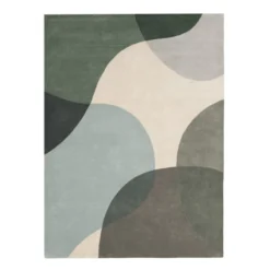 Wollteppich Abstrakt - Clarice Olivgrün Mint