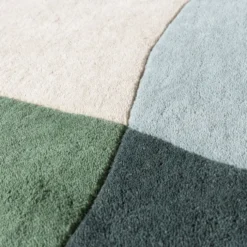 Wollteppich Abstrakt - Clarice Olivgrün Mint