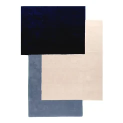 Wollteppich Abstrakt - Jules Creme Blau