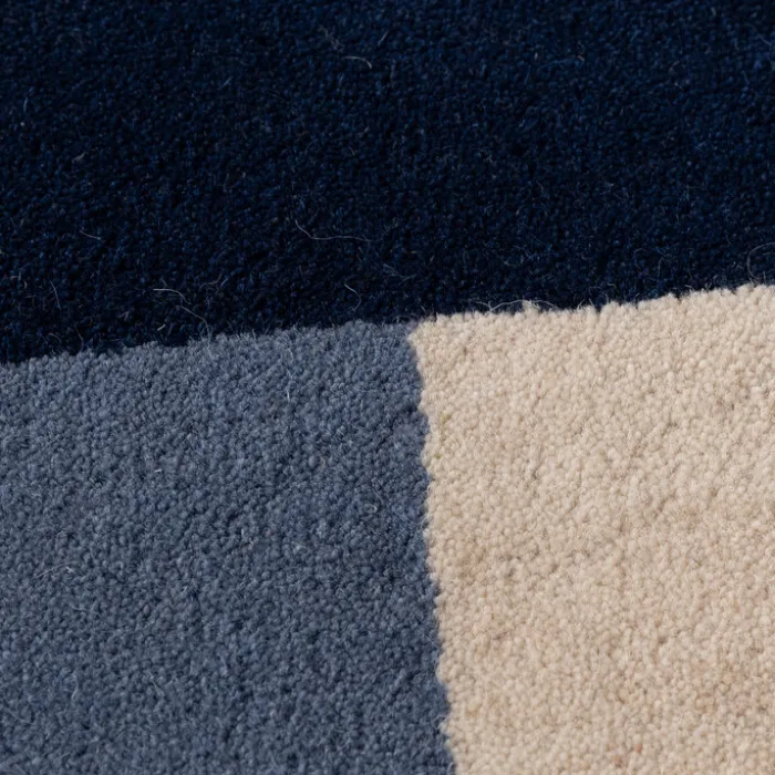 Wollteppich Abstrakt - Jules Creme Blau