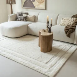 Wollteppich - Judith Border Creme