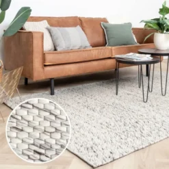 Wollteppich - Melange Creme Meliert