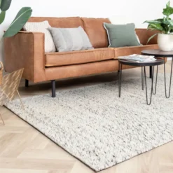 Wollteppich - Melange Creme Meliert