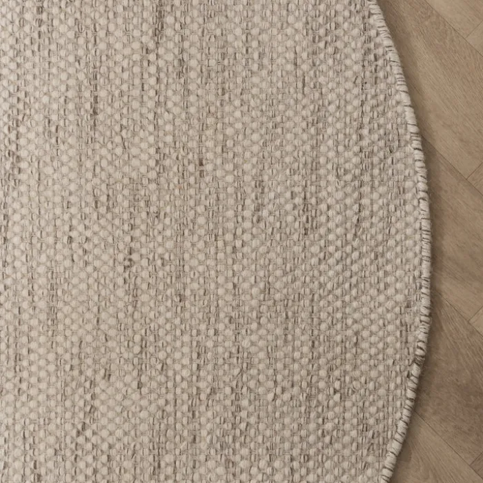 Wollteppich Rund- Bliss Beige Meliert